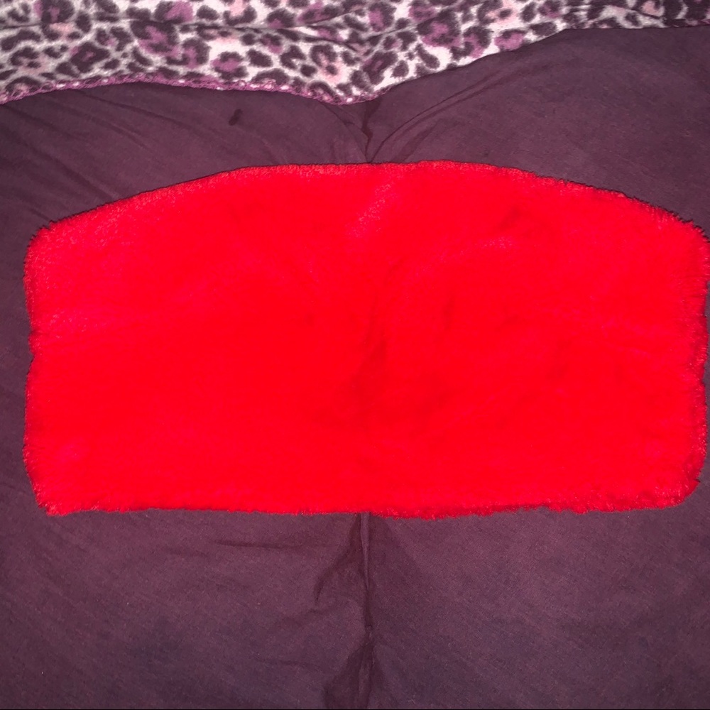 Bright red furry crop